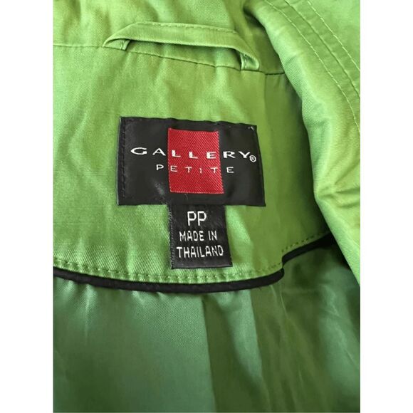 Gallery Petite Green Big Button-Front Jacket Size Small P Mid Length Women Lined - Picture 6 of 11